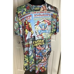 MARVEL Comic Book Cover‎ Album Issue Captain America Iron Man Men’s Tee 2XL
